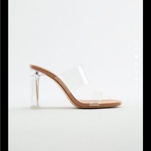 Zara clear vinyl heels NWT size 38